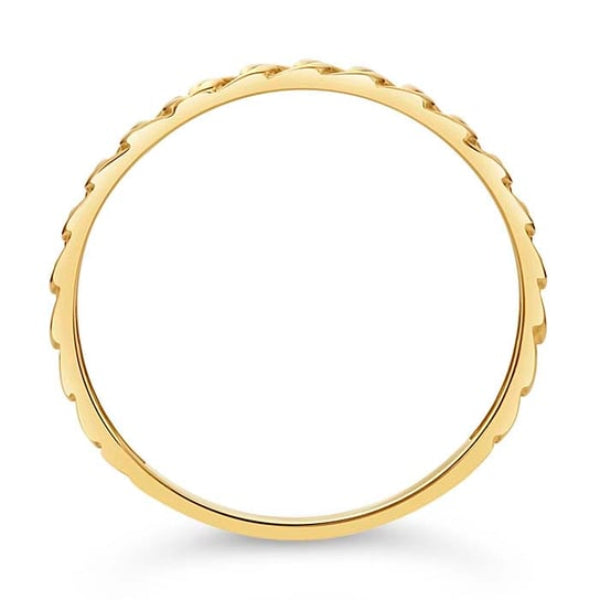 Rio Grande's 14K Yellow Gold 2mm Curb-Style Chain Band, Size 7, is showcased from the side against a plain white background.