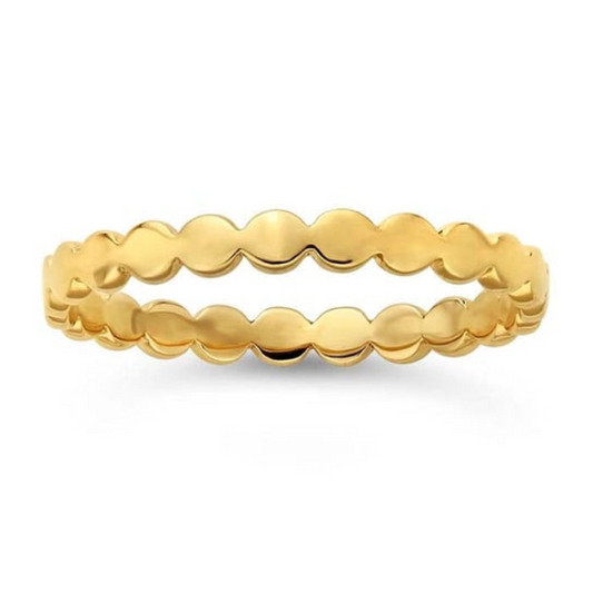 This 14K Yellow Gold Flat Beaded Ring from Goddess Jewelry is crafted from solid 14-karat yellow gold, features a flat beaded pattern and 2.4mm band. This 14K Yellow Gold Flat Beaded Ring is a refined essential designed to complement any jewelry collection. Crafted from solid 14-karat yellow gold, this ring features a flat beaded pattern that adds subtle texture and visual interest to its slim silhouette.
Its dainty 2.4mm band makes it ideal for stacking.