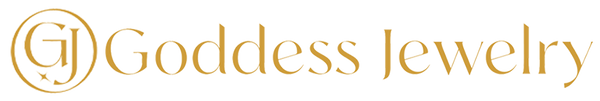The logo for Goddess Jewelry features elegant gold text paired with a circular emblem showcasing a stylized "G" and "J".
